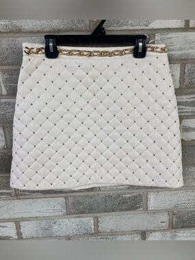 RILEY QUILTED VEGAN LEATHER STUD MINI SKIRT size 4